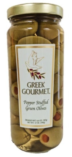 PEPPER STUFFED GREEN OLIVES